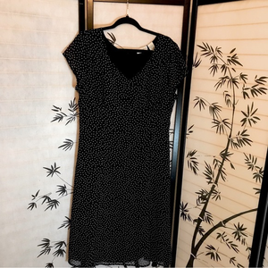 Jaclyn Smith Navy Blue Polkadot‎ Dress